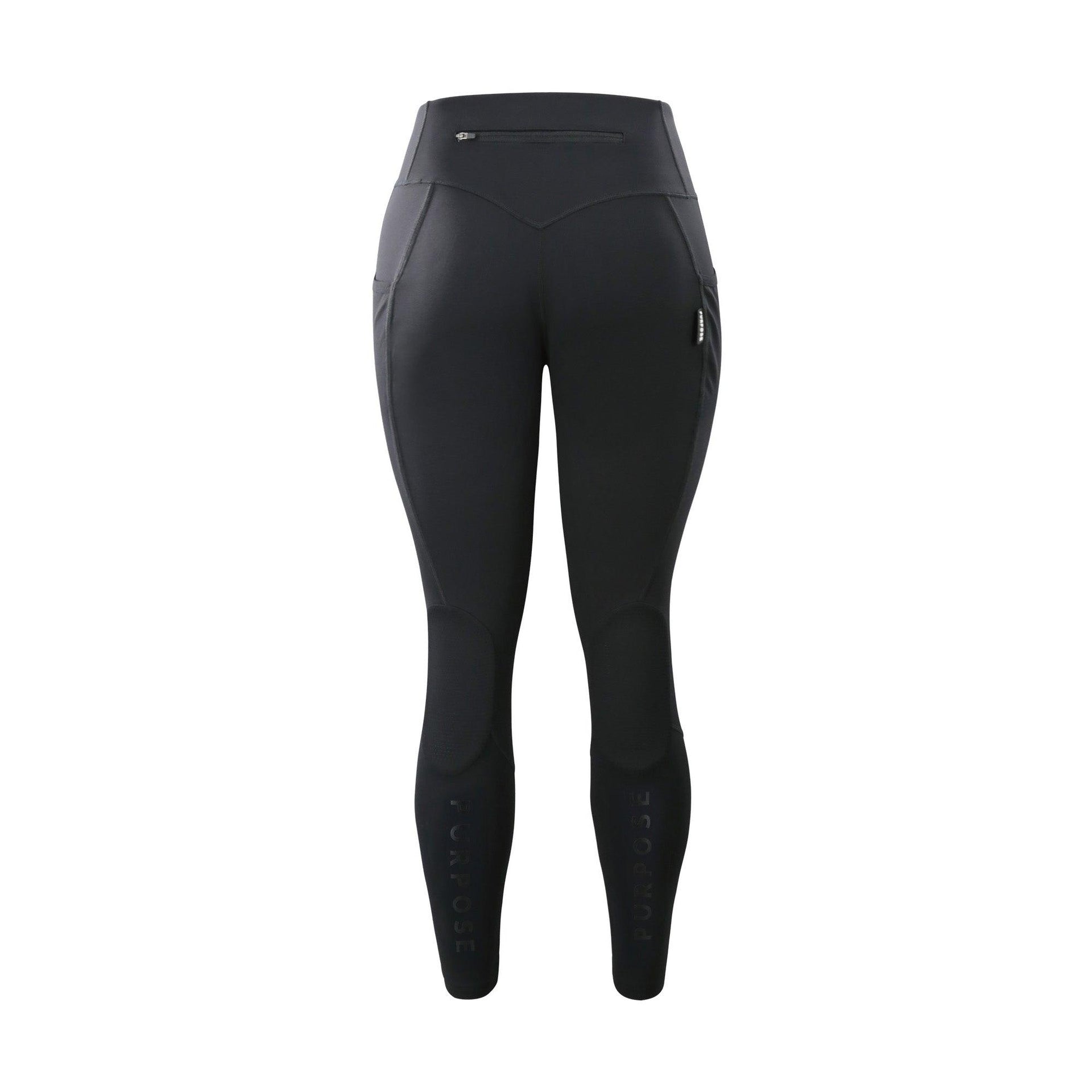 Women Long Tights (Black Purpose Monogram) - Purpose Performance Wear