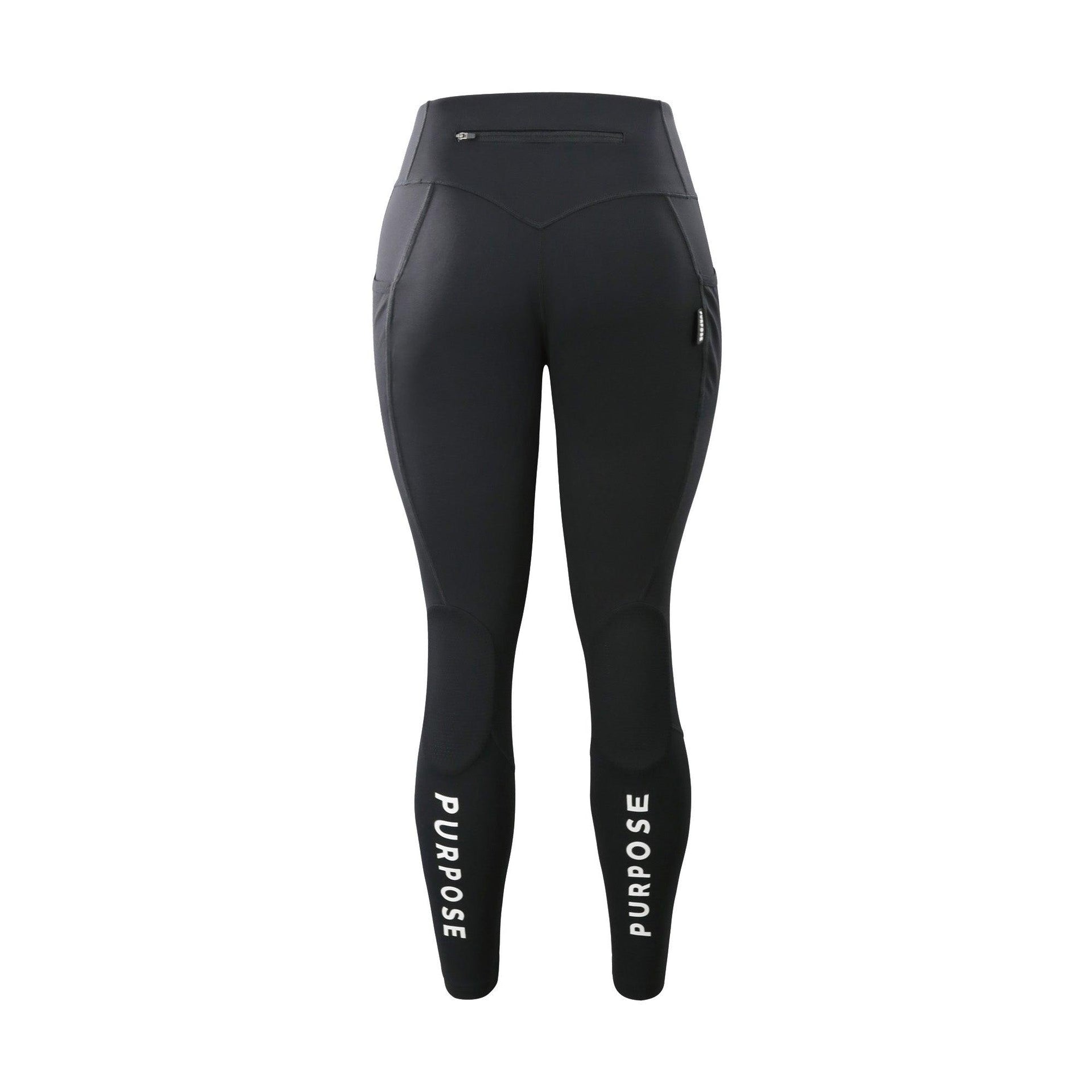 Women Long Tights (White Purpose Monogram) - Purpose Performance Wear