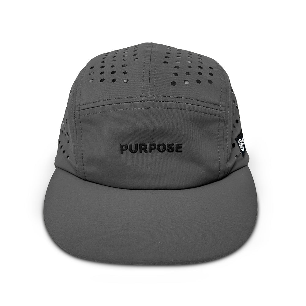 Grey 5-Panel Camper Cycling and Running Cap